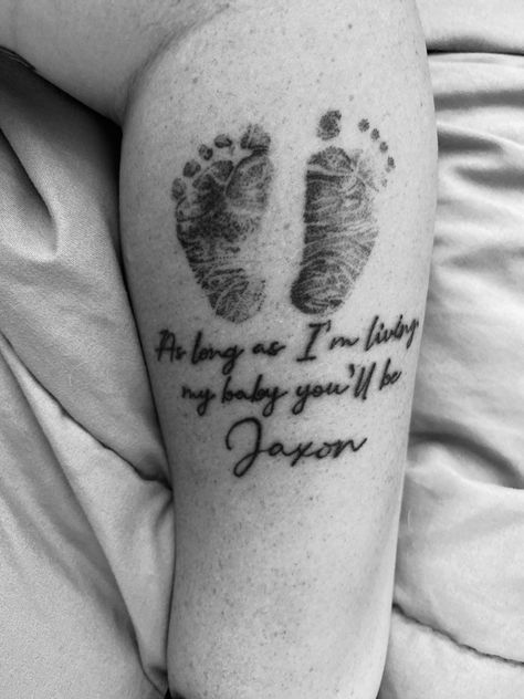 Lost Infant Tattoo, Infant Memorial Tattoos, Baby Remembrance Tattoos, Stillbirth Tattoo, Rememberance Tattoo, Twinless Twin, Footprint Tattoo Ideas, Hannah Tattoo, Baby Memorial Tattoos