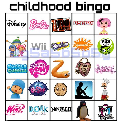 Childhood Bingo, Free Bingo Cards, Bingo Template, Right In The Childhood, 2010s Nostalgia, Dork Diaries, Childhood Memories 2000, Childhood Tv Shows, 2000s Nostalgia