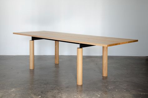 OVERPASS - Casey Lurie Studio White Oak Dining Table, Japanese Joinery, Modern Dining Room Tables, Contemporary Dining Table, Contemporary Table, Brown Walls, Contemporary Dining, Oak Dining Table, Conference Table