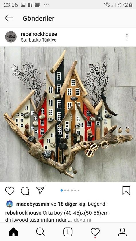 Tre Kunst, Fairy House Crafts, Driftwood Art Diy, Driftwood Projects, Driftwood Wall Art, Driftwood Crafts, Furniture Plans Free, Beach Crafts, Diy Home Decor Easy