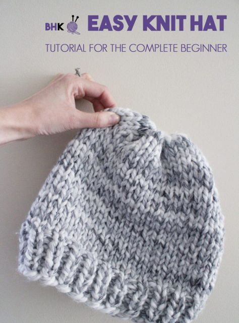 How To Knit A Toque For Beginners, Knit Hat In The Round, Easiest Knit Hat Pattern, Easy Knit Hats For Beginners Free Pattern, Free Easy Knit Hat Patterns, Men’s Hat Knitting Pattern, Knitting Beanies For Beginners, What To Knit For Beginners, Easy Knitted Hats For Beginners