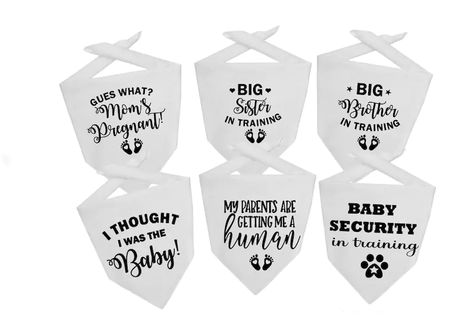 Pregnancy Announcement Dog Bandana My Parents Are Getting a - Etsy Canada Pet Pregnancy Announcement, Big Sister Dog Bandana, Pregnancy Announcement Dog, Dog Pregnancy Announcement, Pregnancy Announcement Photos, Pregnant Dog, Custom Baby Onesies, Pet Mom, Bandana Baby