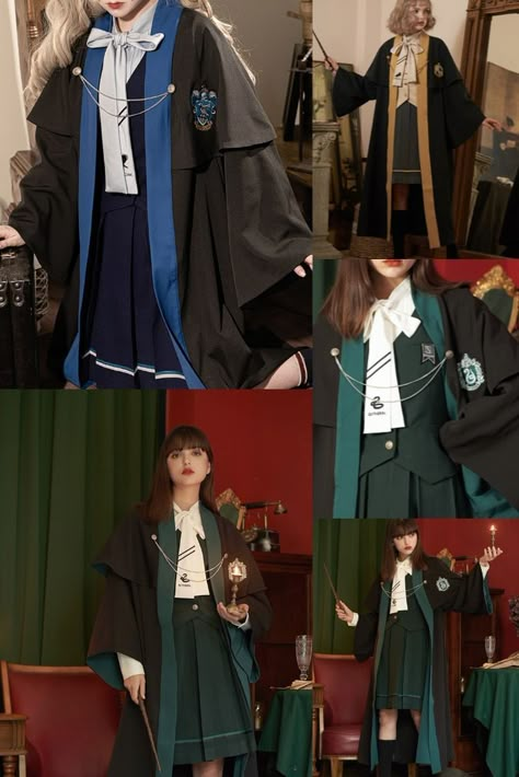 FOLLOW US TO GET MORE IDEAS LIKE THIS! Harry Potter academy magic robe school uniform Harry Potter Uniform, Harry Potter Party Decorations, Slytherin Fashion, Hogwarts Uniform, Harry Potter School, Academy Uniforms, Hogwarts Outfits, Magic Clothes, School Uniform Fashion