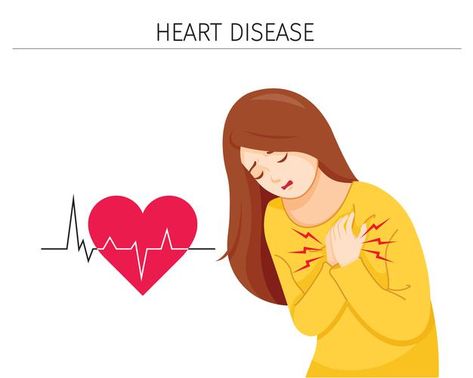 Woman have chest pain, heart disease sym... | Premium Vector #Freepik #vector #people #heart #woman #girl Heart Palpitations, Disease Symptoms, Heart Rate Monitor Watch, Gluten Sensitivity, Kidney Health, Body Pain, Chest Pain, Easy Yoga, Workout Humor