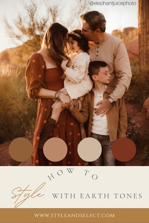 Picking outfit colors for a photoshoot doesnt have to be difficult. Check out Style & Select for outfit inspiration 👏🏻 #styleandselect #outfitcombination #styleguide #familyphotography #familyphotooutfits #familyphotoshoot #photographytools Earth Colors Family Photoshoot, Earth Tones Pictures, Fall Photoshoot Style Guide, Photoshoot What To Wear, Fall Colors For Photoshoot, Fall Family Pictures Outfits Midsize, Fall Family Photos Earth Tones, Rust Color Photoshoot, Burnt Orange Fall Photoshoot