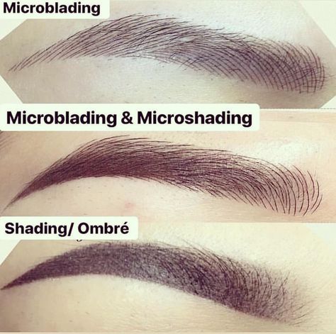 Semi permanent tattoos for eyebrows, like microblading and microshading, are on the rise. Here's how to figure out which eyebrow tattoos are best for you. Mircoblading Eyebrows, Ombre Eyebrows, Types Of Eyebrows, Permanente Make-up, Tweezing Eyebrows, Eyebrow Design, Eyebrow Hacks, How To Grow Eyebrows, Eyebrow Makeup Tips