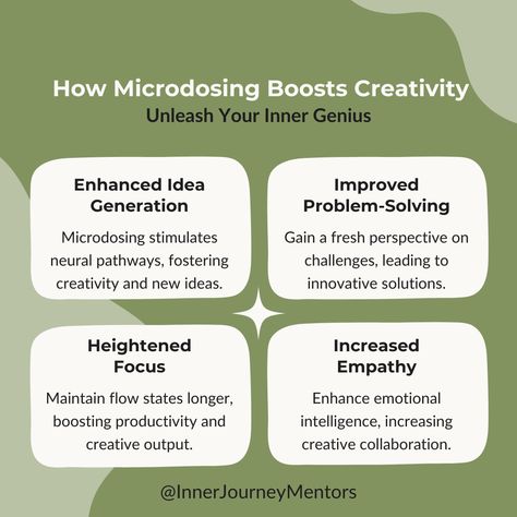 🍄✨ Want to learn more about the benefits of microdosing? Visit  to get our FREE Microdosing Magic course and start your journey today!

#microdosing #psychedelics #growthmindset #psilocybinhealing #consciousnessexploration #creativemindset #innerjourneymentors #transformationjourney #healing #lifecoaching #selfdiscovery #mentalclarity #emotionalbalance Inner Journey, Professional Goals, Boost Creativity, Spiritual Awareness, Mindfulness Practice, Free Courses, Mental Clarity, Life Coaching, Professional Development