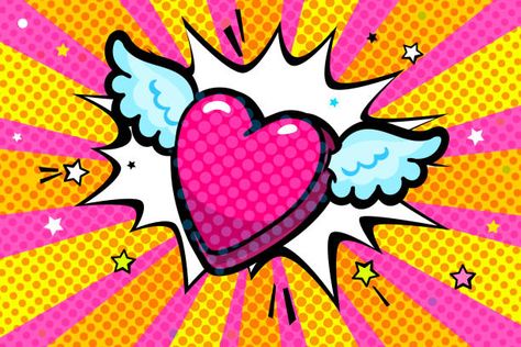 Pop Art Heart, Pop Art Baby, Cartoon Hearts, Cool Pop Art, Cartoon Pop Art, Concept Of Love, Pop Art Party, Images Pop Art, Animal Print Background