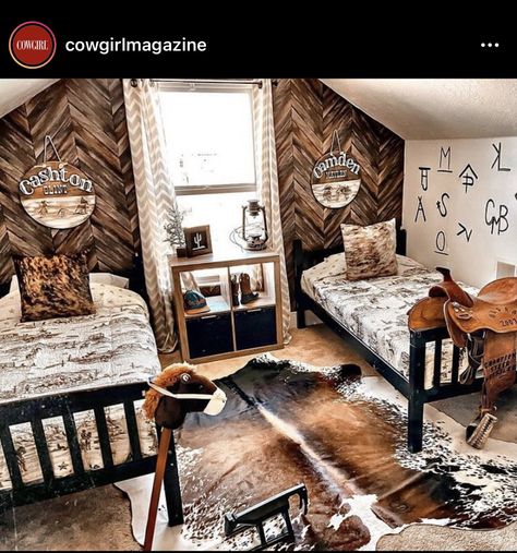 Western Boys Room, Western Kids Rooms, Room Inspo Modern, Cowboy Bedroom, Western Room Ideas, Cowboy Room, Western Bedrooms, Cowgirl Room, Ranch House Decor