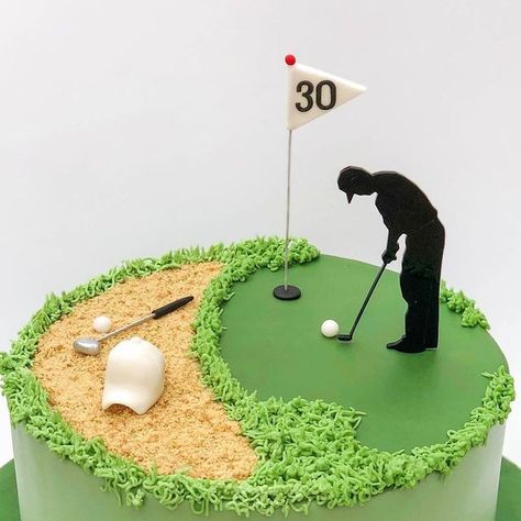 The Little Cake Box on Instagram: "A 30th birthday cake for a golf enthusiast. 🏌️‍♀️ ⛳️ . . . . . . #golf #golfcake #sportscake #golfenthusiast #30thbirthday #sportscake #cakestagram #cakesofinstagram #canterbury #kent #instacake #cakesdaily #kentcakemaker #cakedesign #canterburycakemaker #cake #cakeoftheday #golfaddict #golflife #golfstagram #golfing #birthday #birthdaycake #noveltycake #instagolf #fondantcake" Golf Birthday Cake For Men, Golf Sheet Cake, Golf Cake Ideas, Two Tier Golf Cake, 2 Tier Golf Cake, Birthday Cake For Golfer, Golf Themed Cakes Buttercream, Round Golf Birthday Cake, Golf Birthday Cake