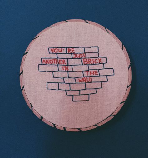 Pink Floyd Embroidery, Hand Embroidered Gifts, Rock Quotes, Ideas Regalo, Pink Floyd Wall, Ni Idea, Embroidered Gifts, Embroidery On Clothes, Music Mood