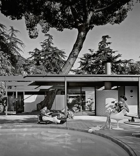 1958 --- Case Study House #20 (Bass House): Kaufmann House, Roger Wilkerson, Ranch Renovation, Case Study House, Mid Century Exterior, Case Study Houses, Vintage Architecture, Mid Century Architecture, Vantage Point