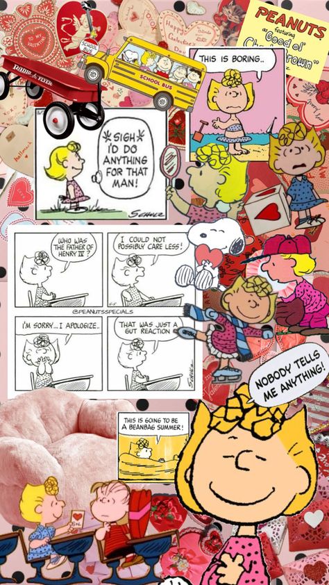 Sally Brown State of Mind #sallybrown #charliebrown #peanuts #peanutscartoon #cartoon #cartoonaesthetic #cartooncharacters Sally Brown Peanuts, Peanuts Sally, Sally Brown, Peanuts Cartoon, Radio Flyer, Valentines School, I School, State Of Mind, School Bus