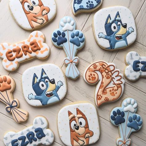 Bluey Birthday Cookies For Boys, Bluey Cookies Birthday, Bluey Cookies For Boys, Bluey Sugar Cookie, Bluey Cookies Decorated, Bluey Treats, Bluey Cookie, Bluey Cookies, Harry Potter Treats