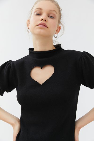 Heart Cutout Top, Heart Cutout Shirt, Heart Cut Out Top, Cutout Shirts, Cutout Sweater, Heart Top, Heart Sweater, Satin Top, Heart Shirt