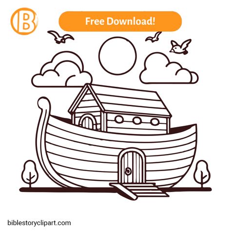 Noah's ark After the Flood Coloring Page Noah's Ark Printables Free, Noah's Ark Coloring Pages, Noah Ark Animals Printable, Noah's Ark Art, Noahs Ark Craft, Noah Story, Ark Craft, Bible Clipart, Noahs Ark Animals