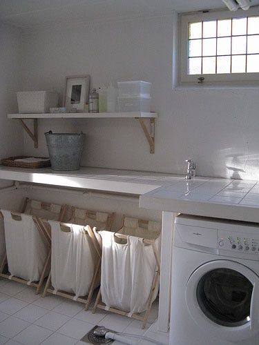 laundry room ideas Contemporary Laundry Room, White Laundry, Basement Laundry, Laundry Room Inspiration, Laundry Room Storage, Laundry Mud Room, Laundry Room Organization, Laundry Room Design, Laundry In Bathroom