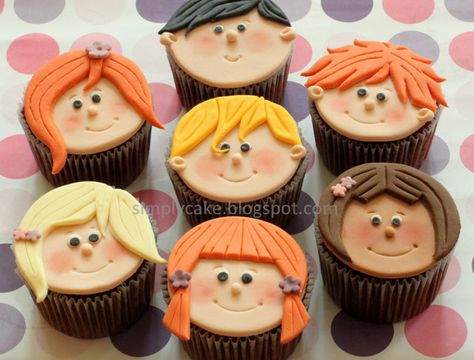 naughty kids cupcake by Simply Cupcake, via Flickr Kids Cupcakes, Transformers Cake, Fancy Cupcakes, Kid Cupcakes, Fondant Cupcake Toppers, Cupcakes Decorados, Fairy Cakes, Cupcake Designs, Fondant Cupcakes