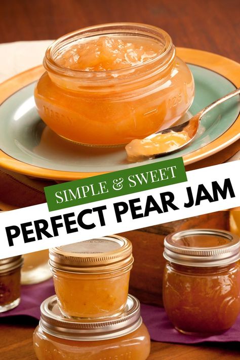 Pear Jelly Recipes, Pear Jam Recipe, Pear Recipes Easy, Canning Pears, Ripe Pears, Canned Pears, Pear Dessert, Pear Jam, Jam Recipes Homemade