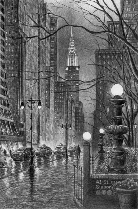 Nyc Drawing, New York Drawing, Cityscape Drawing, White Sketches, Landscape Pencil Drawings, City Sketch, Pencil Drawing Ideas, Building Painting, Building Illustration