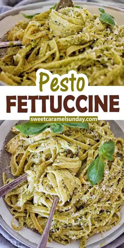 Recipes With Fettuccine Noodles, Pesto Fettucini, Pasta Fettucine, Easy Basil Pesto, Chicken Recipes Juicy, Fettuccine Recipe, Fettuccine Recipes, Easy Pasta Recipe, Fettuccine Noodles