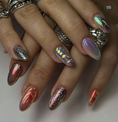 Mismatch Nails, Amazing Nail Art, Witchy Nails, Happy Nails, Dream Nails, Fire Nails, Bling Nails, Funky Nails, Pretty Acrylic Nails