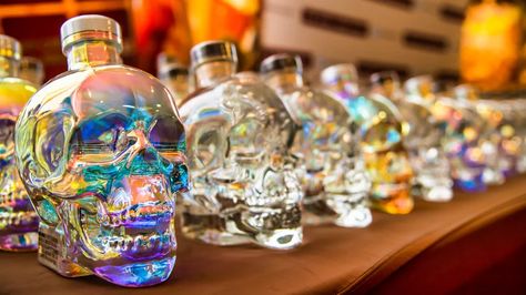 The Untold Truth Of Crystal Head Vodka Crystal Head Vodka Bottle Ideas, Crystal Head Vodka, The Untold Truth, Vodka Brands, Vodka Martini, Crystal Skull, Adult Drinks, Bottle Design, Cigars