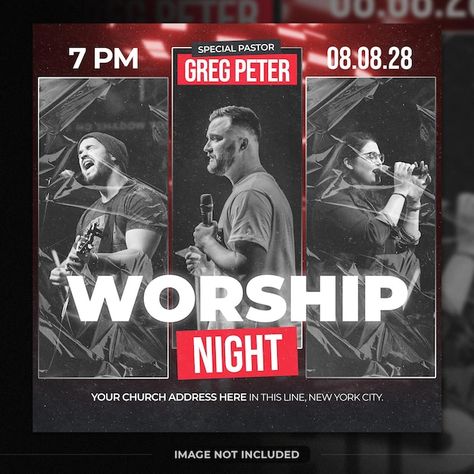 Worship Night Poster Design, Worship Night Ideas, Corkboard Ideas, Service Poster, Worship Night, 20 December, Church Media Design, Corkboard Ideas Decor, Sunday Worship