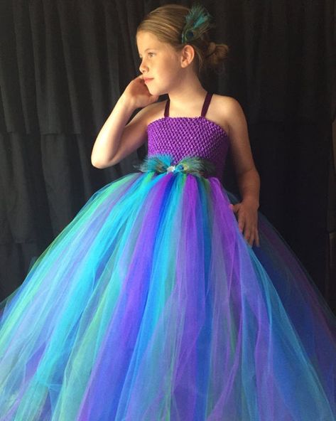 Peacock Flower Girl Dress, Purple Tutu Dress, Peacock Flower, Purple Tutu, Purple Wedding Dress, Peacock Dress, Girls Tutu Dresses, Flower Girl Dresses Tutu, Tulle Flower Girl