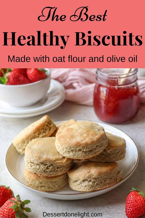 These are the best healthy biscuits! They're tender and moist, with a hint of nuttiness from the oat flour. Plus, the recipe is super easy, and I walk you through it step-by-step. Oat Flour Biscuits Recipe, Recipes With Oat Flour Healthy, Oat Biscuits Recipe, Cooking With Oat Flour, Oats Biscuits Recipe Healthy, Oat Flour Biscuits, Oat Flour Quick Bread, Easy Oat Biscuit Recipe, How To Make Oat Flour