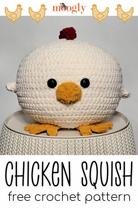 Crochet Chicken, Crochet Animals Free Patterns, Patterns Ideas, Crochet Amigurumi Free Patterns, Crochet Amigurumi Free, Haken Baby, Crochet Pillow, Fun Crochet Projects, Crochet Animal Patterns