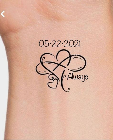 Sister Tattoos Memorial, Relationship Tattoos Meaningful, Always Tattoo Ideas, Loved Ones Tattoos, Grandkids Tattoo Ideas, Infinite Love Tattoo, Tattoos For Lost Loved Ones, Tattoo Ideas For Kids, Aesthetic Tattoos Arm