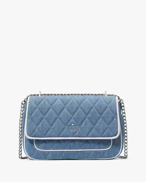 Kate Spade Outlet Blue Shoulder Bag, Kate Spade Outlet, Flap Shoulder Bag, Logo Line, Script Logo, Periwinkle Blue, Gummy Bears, Kate Spade Bag, Kate Spade New York