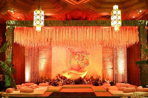 ShaadiWish Wedding Inspiration and Ideas - ShaadiWish #shaadiwish #indianwedding #decor #decoration #decorideas #decoratingideas #mandapdecor #weddingdecor #weddingdecorations Indian Wedding Stage Decoration, Wedding Stage Decoration Ideas, Flower Decoration For Ganpati, Stage Decoration Ideas, Hindu Wedding Decorations, Indian Wedding Stage, Reception Stage Decor, Cocktail Decoration, Ganpati Decoration At Home