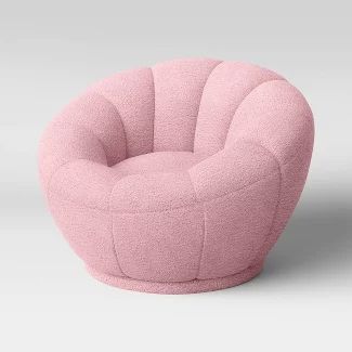 Playroom Seating, Rooms Decoration, Pink Sherpa, Tulip Chair, Sherpa Fabric, Pastel Room, Pillow Fort, Inspire Me Home Decor, Cute Bedroom Decor