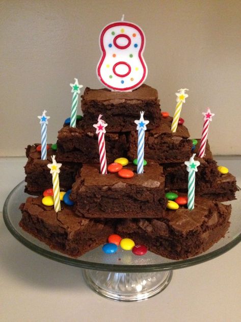 27+ Inspired Image of Brownie Birthday Cake Brownie Birthday Cake Brownie Stack Birthday Cake Things Ive Made And Tried Birthday  #BirthdayCakeImages Brownie Stack Cake, Brownies Birthday Cake Ideas, Happy Birthday Brownies, Party Brownies, Brownie Birthday Cake, Brownie Stack, Regular Brownies, Bolo Brownie, Brownie Birthday