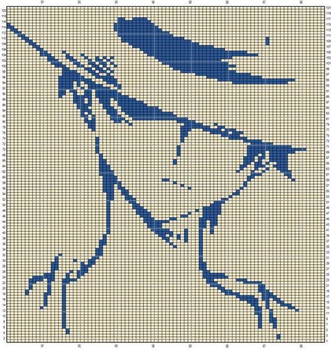 One Piece Crochet Tapestry, Anime Crochet Tapestry Pattern, Anime Crochet Tapestry, Crochet Grid Patterns, Crochet Graph Patterns, Cotton Crochet Patterns, Pixel Grid, Crochet Grid, 100 Crochet Stitches