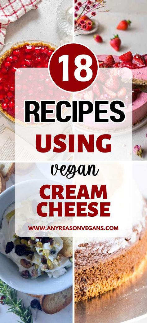 These 18 recipes using vegan cream cheese range from vegan appetizers to desserts. These recipes are a great way to use up vegan cream cheese in a tasty way. Vegan Cream Cheese Recipe Dinners, Vegan Cream Cheese Recipe Desserts, Vegetarian Cream Cheese Recipes, Vegan Cream Cheese Desserts, Recipes With Vegan Cream Cheese, Recipes Using Vegan Cream Cheese, Cream Cheese Recipes Dinner, Non Dairy Cream Cheese, Plant Based Cream Cheese