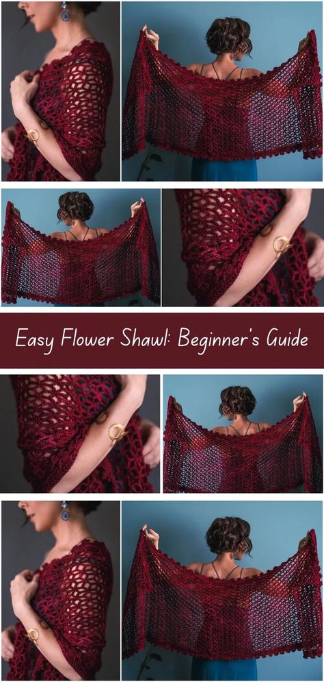 Quick Crochet Flower Shawl Tutorial - Crocheted World Crochet Shaw, Flower Shawl, Crochet Shawl Pattern Free, Gift Crochet, Crochet Shawls And Wraps, A Beautiful Flower, Crochet Clothing And Accessories, Shawl Patterns, Crochet Wrap