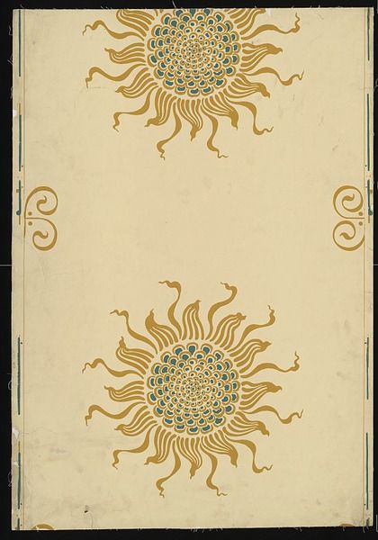 Wallpaper Crane, Walter Fleurs Art Nouveau, Pretty Tattoo, Walter Crane, Sun Illustration, Celestial Art, Sun Art, National Art, Arts And Crafts Movement, Victoria And Albert Museum