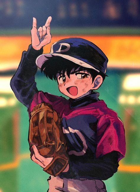 Major Anime Baseball Goro, Major Anime, Anime Baseball, Black Anime Characters, Sports Anime, Major League, Photo Cards, Anime Wallpaper, Art Inspiration