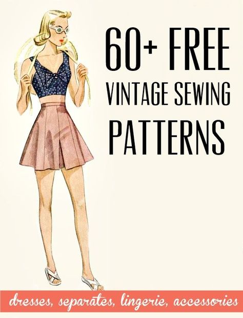 Free Vintage Sewing Patterns, Vintage Sewing Patterns Free, Diy Sy, Patron Vintage, Sewing Projects Clothes, Sew Ins, Trendy Sewing, Couture Mode, Sewing Design