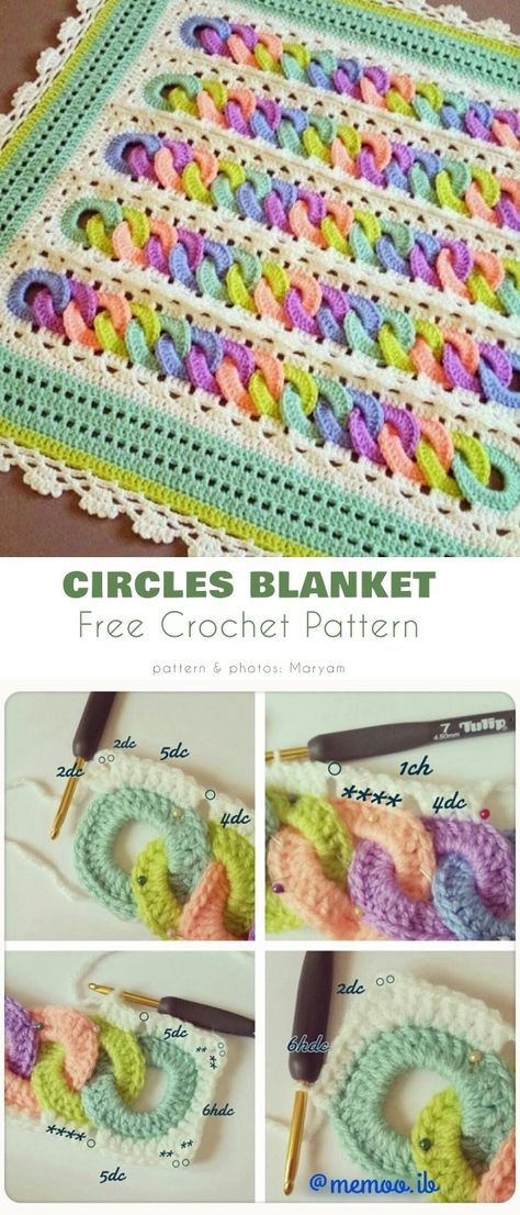 Intriguing Interlocking Free Crochet Patterns - Your Crochet Stocking Pattern Free, Crochet Stocking, Rainbow Ring, Crochet Stitches For Blankets, Crochet Blanket Designs, Easy Crochet Stitches, Stocking Pattern, Crochet Circles, Pattern Knitting