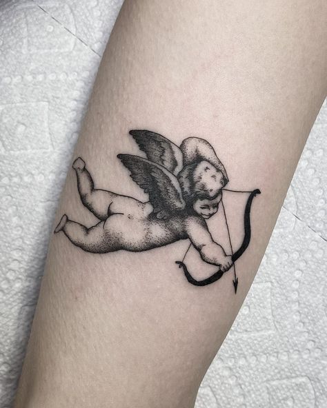 Madeline Tate on Instagram: “I put this cute lil cherub booty on my best friend, what did you do today? Love you forever @kateketch 🖤” Wine Tattoo, Angel Tattoo, My Best Friend, Love You Forever, Tattoo On, I Tattoo, Hair And Nails, Tatting, Best Friend