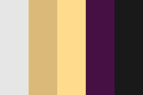 Calus Selected color palette created by monio that consists #e6e6e6,#dbb979,#ffdb8d,#461044,#191919 colors. Black Brown Purple Color Palette, Purple Black Gold Color Palette, Gold Purple Color Palette, Purple And Gold Palette, Purple Gold Color Palette, Purple Yellow Color Palette, Purple And Yellow Color Palette, Purple And Gold Color Palette, Black And Gold Color Palette