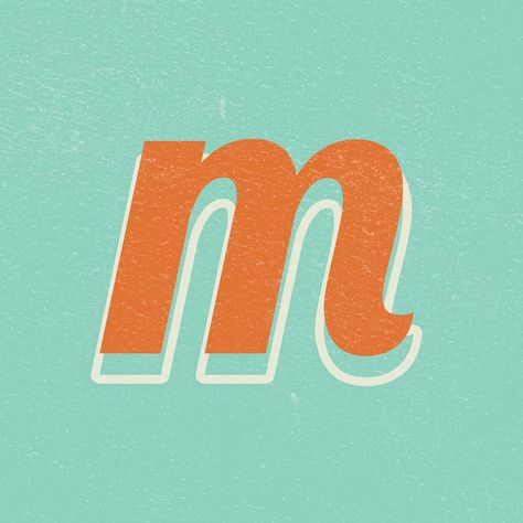 Retro letter M bold typography | free image by rawpixel.com / jingpixar Letter M Illustration, Letter M Aesthetic, Letter M Typography, T Cursive, Fonts 70s, M Typography, M Letter Images, 3d Font, M Letter