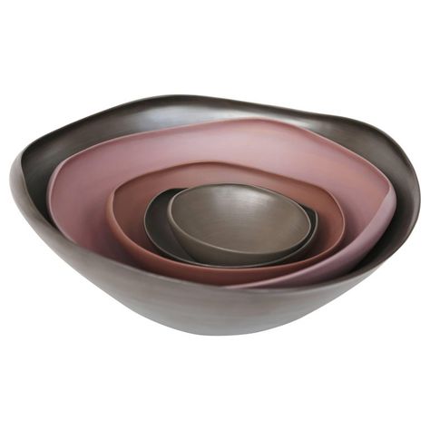 Rina Menardi, Handmade Ceramic Bowls, Colorful Pottery, Dark Mauve, Light Mauve, Ceramic Techniques, Ceramic Pots, Ceramics Ideas Pottery, Handmade Bowl