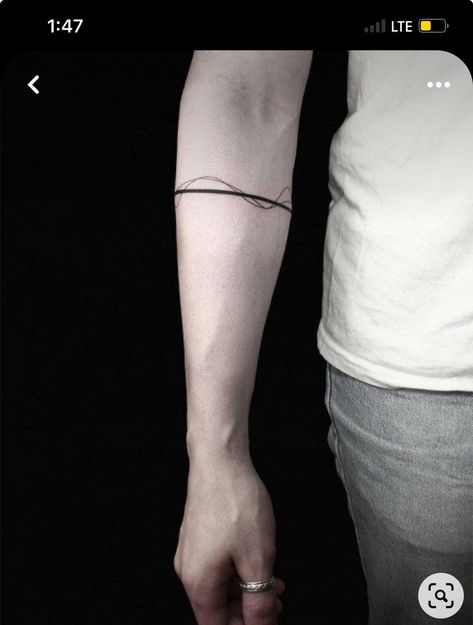 Two Line Tattoo Arm, Couples Hand Tattoos, Straight Line Tattoo, Line Tattoo Arm, Armband Tattoos For Men, Band Tattoos For Men, Little Bird Tattoos, Line Drawing Tattoos, Line Tattoo Ideas