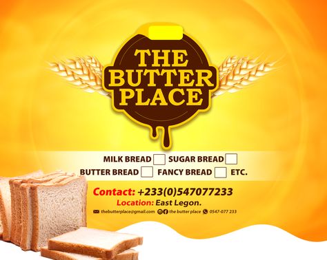 THE BUTTER PLACE 👌 Bread Label Design, Butter Brands, Sugar Bread, Design Posters, Packaging Labels Design, Packaging Labels, Graphic Design Posters, Label Design, Design Templates