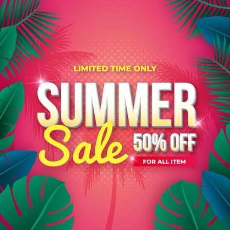 Sale Banner Design, Summer Sale Poster, Summer Sale Banner, End Of Summer Sale, Summer Promotion, Pink Gradient, Money Sign, Summer Backgrounds, Sale Banner